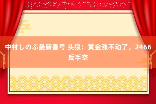 中村しのぶ最新番号 头狼：黄金涨不动了，2466反手空