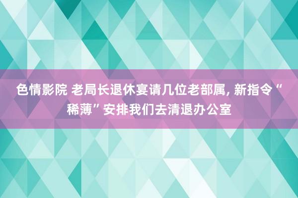 色情影院 老局长退休宴请几位老部属， 新指令“稀薄”安排我们去清退办公室