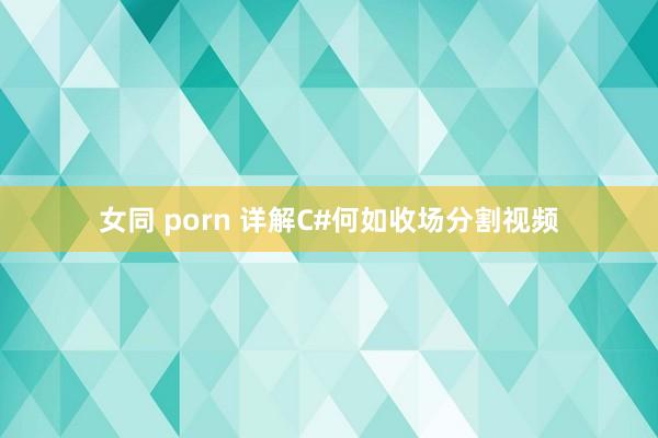 女同 porn 详解C#何如收场分割视频