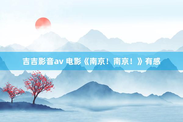 吉吉影音av 电影《南京！南京！》有感